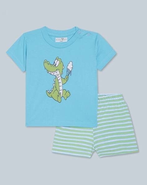 KIDLYBOO Graphic Print T-Shirt with Shorts