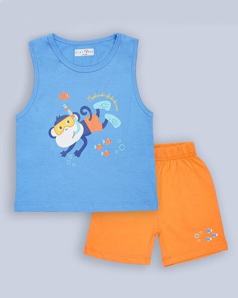 KIDLYBOO Graphic Print T-Shirt with Shorts Set