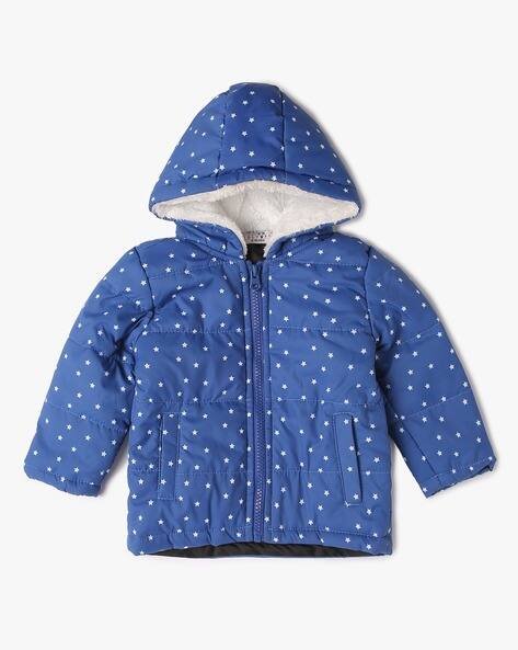 KIDLYBOO Stars Print Zip-Front Hooded Jacket