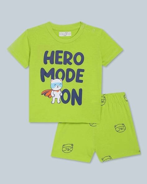 KIDLYBOO Graphic Print T-Shirt & Shorts Set