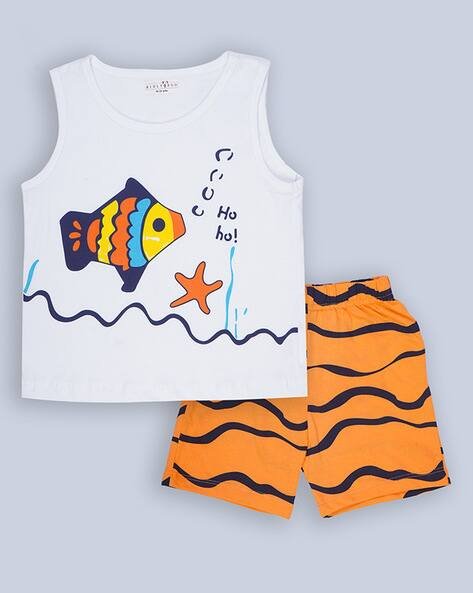 KIDLYBOO Printed Shorts Set