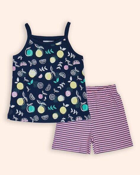KIDLYBOO Graphic Print Cami Top with Shorts