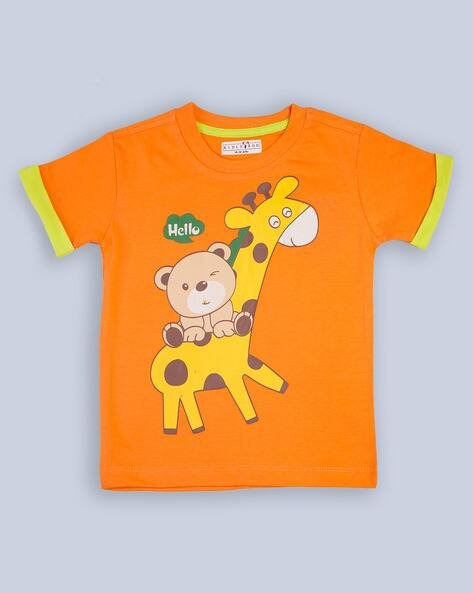 KIDLYBOO Graphic Print Round-Neck T-Shirt