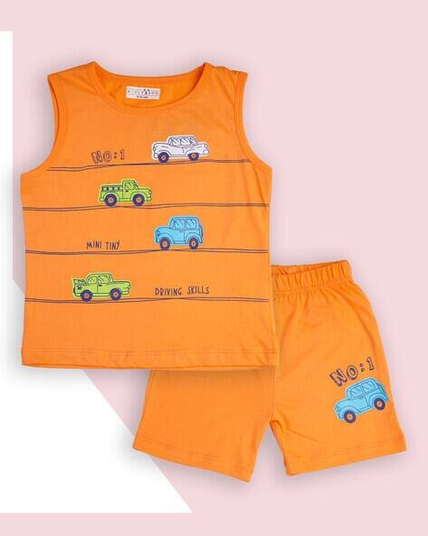 KIDLYBOO Printed T-Shirt & Shorts Set