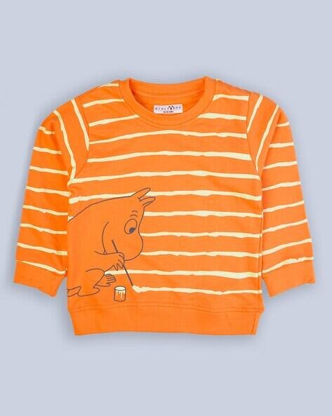 KIDLYBOO Striped Round-Neck Sweatshirt