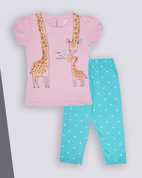 KIDLYBOO Graphic Print Top with Pants