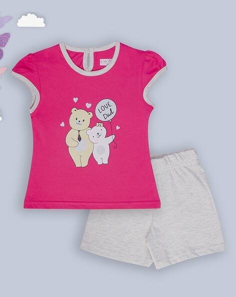 KIDLYBOO Graphic Print Top with Shorts Set