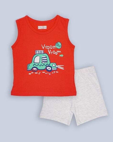 KIDLYBOO Graphic Print T-Shirt with Shorts Sets