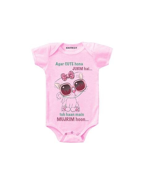 KNITROOT Typographic Print Onesie