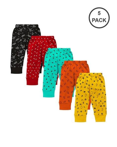 Kuchipoo Pack of 5 Printed Pyjamas with Elasticated Waistband