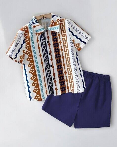 labhkala Striped Shirt & Shorts Set