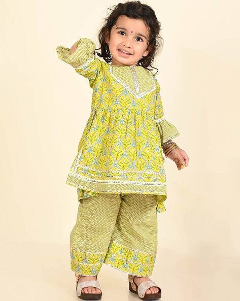 LIL PITAARA Floral Print Round-Neck Kurti Set