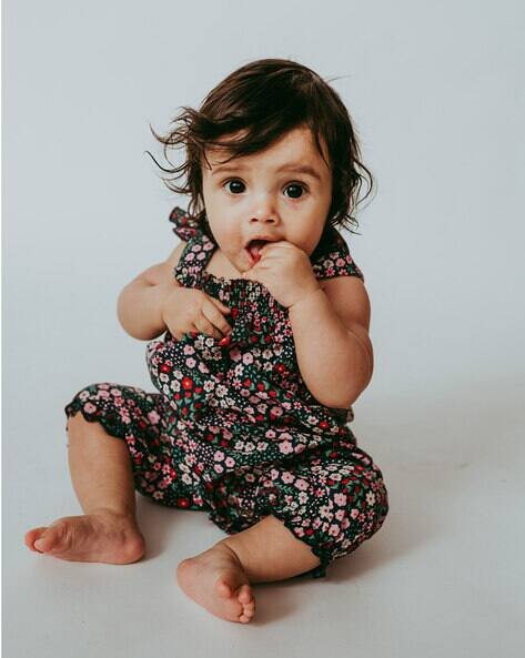 Lilly + Sid Floral Print Organic Cotton Jumpsuit