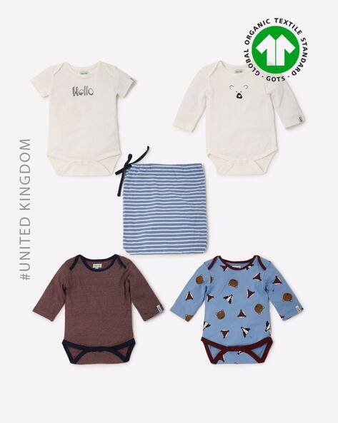 Lilly + Sid Pack of 4 Bodysuits with Skirt