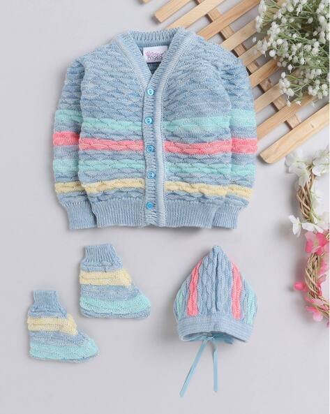 LITTLE ANGELS Textured  V-neck Sweater
