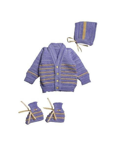 LITTLE ANGELS Striped V-Neck Cardigan