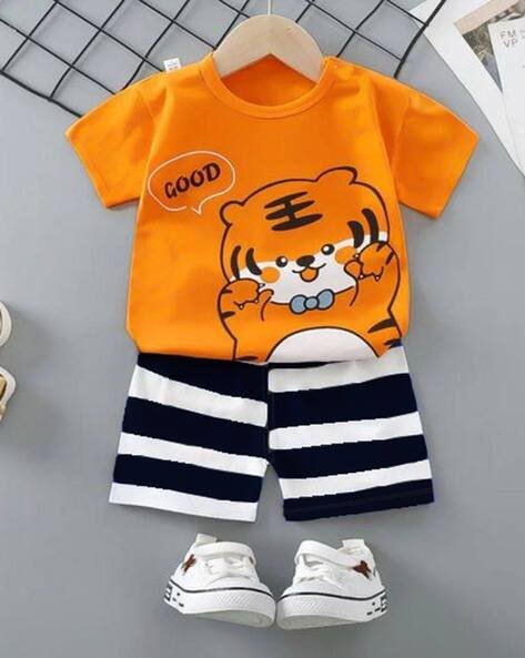 Lofn Boys Graphic Round-Neck T-Shirt & Shorts Set
