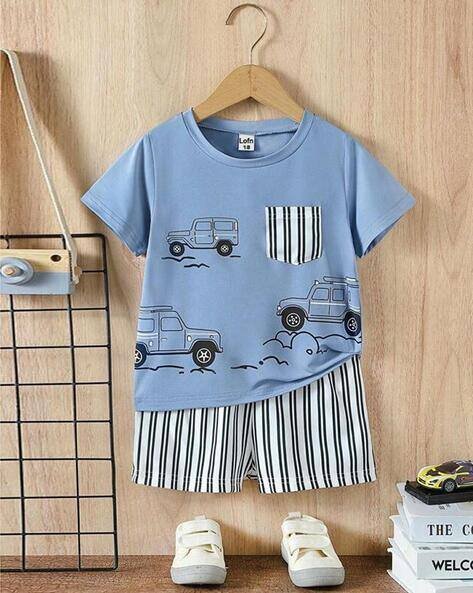 Lofn Striped Shorts & T-Shirt Set