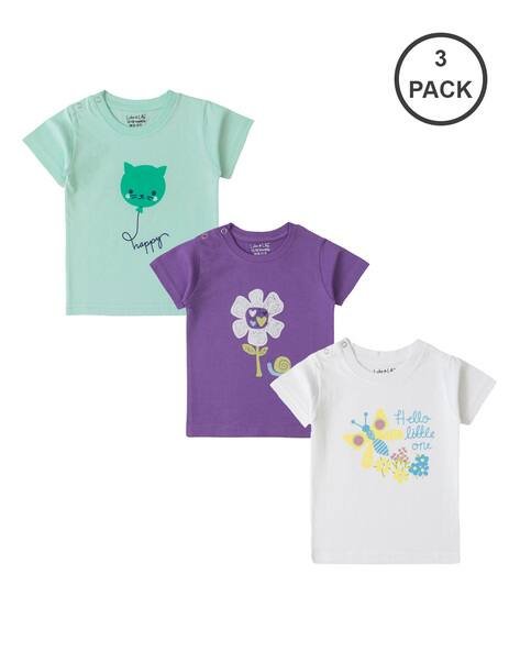 Luke & Lilly Pack of 3 Printed Round-Neck T-Shirts