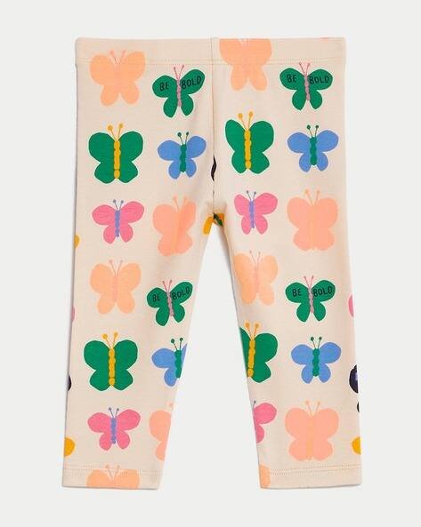 Marks & Spencer Infants Butterfly Print Leggings with Elasticated Waist