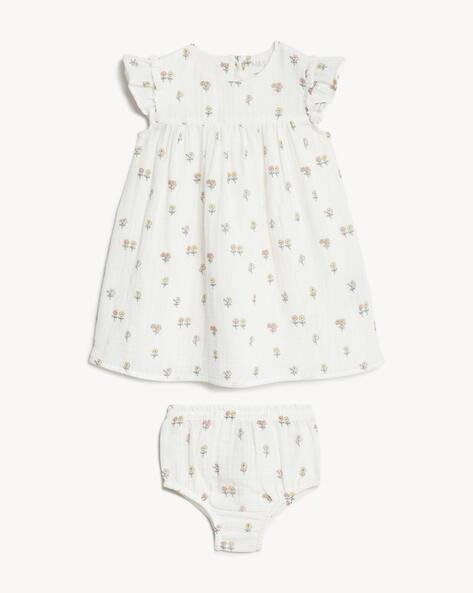 Marks & Spencer Girls Floral Print Fit & Flare Dress with Bloomer