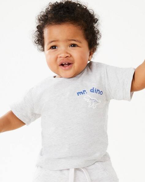 Marks & Spencer Dinosaur Print Crew-Neck T-Shirt