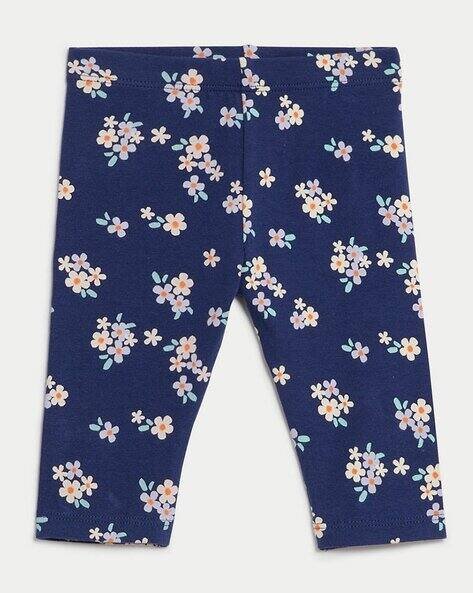 Marks & Spencer Infants Floral Print Leggings with Elasticated Waist