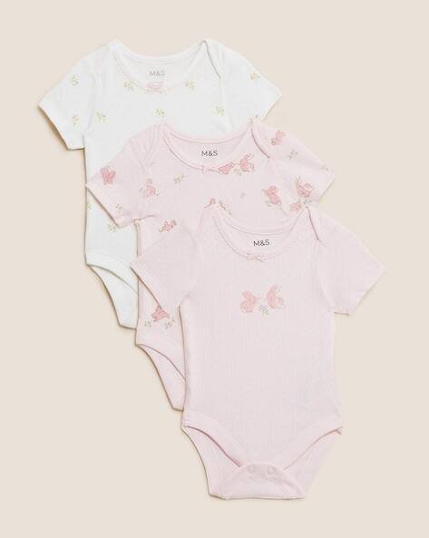 Marks & Spencer Infants Pack of 3 Floral Print Bodysuits