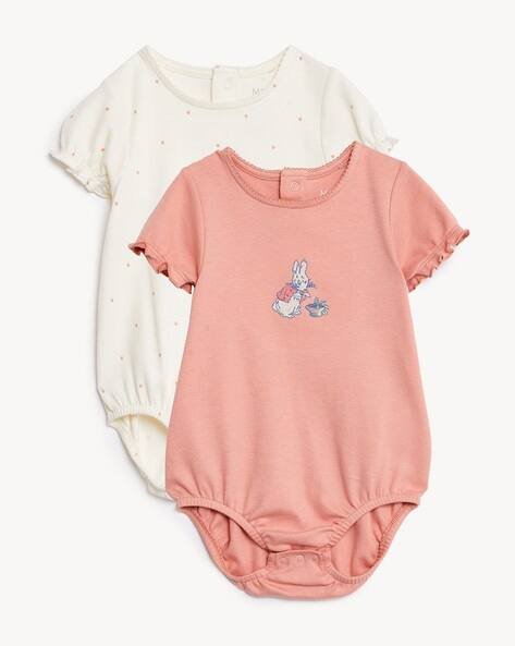 Marks & Spencer Pack of 2 Embroidered Round-Neck Bodysuits