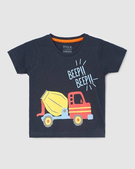 MAX Boys Graphic Print Regular Fit Round-Neck T-Shirt