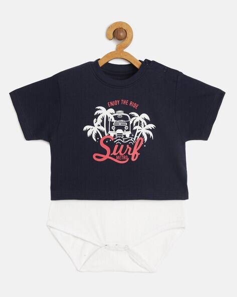 METRO KIDS COMPANY Graphic Print Rompers with Short Sleeves