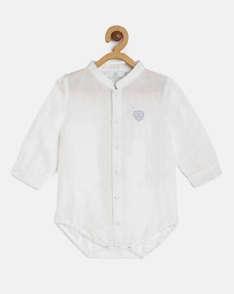 METRO KIDS COMPANY Logo Print Baby Rompers with Button Closure