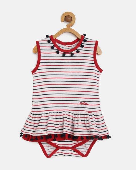 METRO KIDS COMPANY Striped Round-Neck Rompers