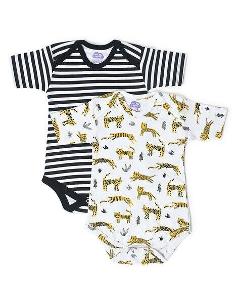 Miarcus Pack of 2 Rompers with Snap Button Closure
