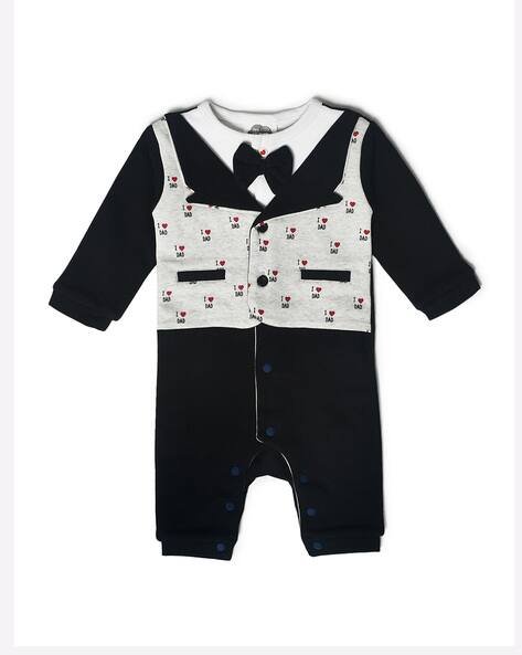 Miarcus Printed Romper with Bow Accent