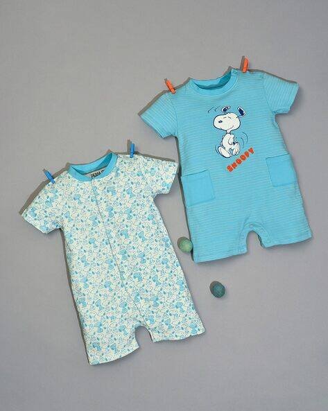 Miarcus Pack of 2 Graphic Print Round-Neck Rompers