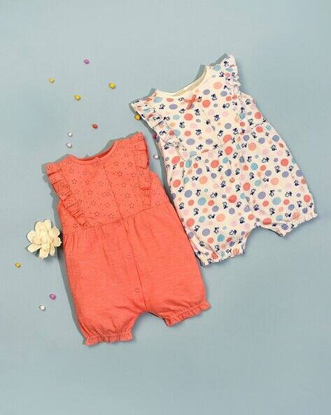 Miarcus Pack of 2 Micro Print Rompers