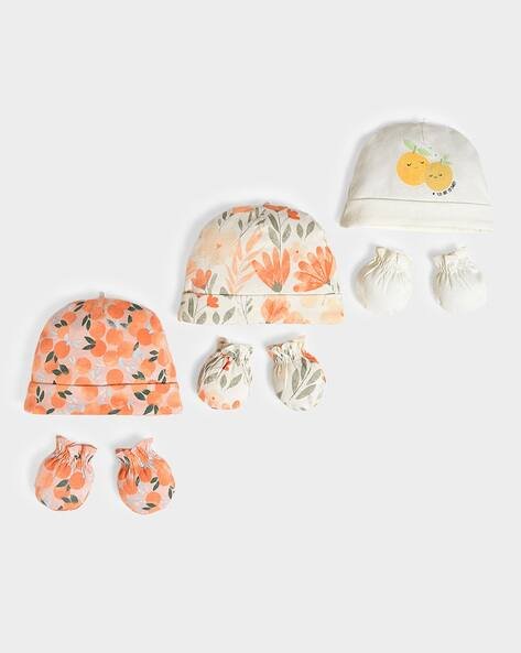 Miarcus Pack Of 3 Floral Print Caps & Mittens