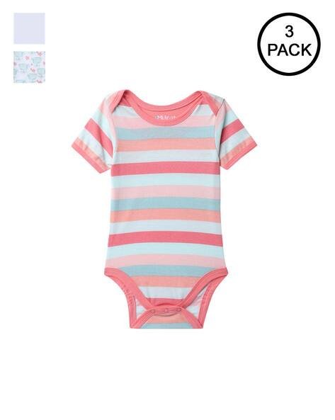 Miarcus Pack of 3 Striped Rompers