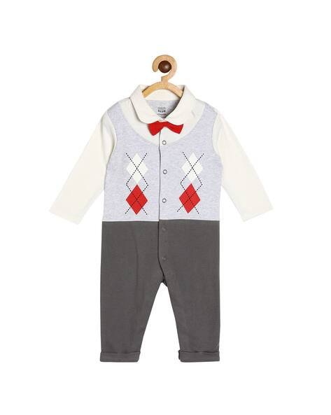 MINI KLUB Geometric Print Cotton Romper