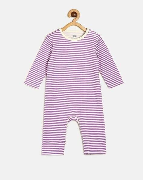 MINI KLUB Striped Round-Neck Rompers