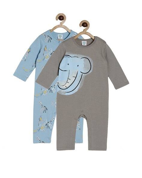 MINI KLUB Pack of 2 Printed Cotton Rompers