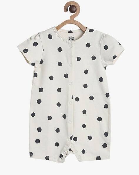 MINI KLUB Polka-Dot Print Round-Neck Rompers