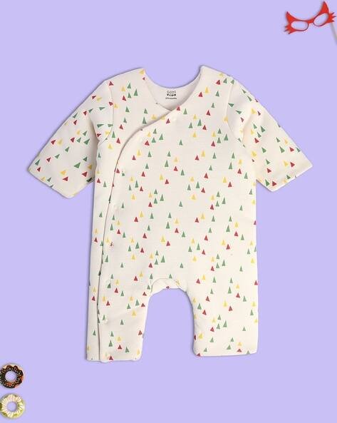 Miniklub Printed Romper with Button Closure