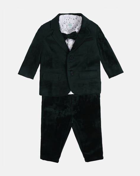 Miniklub Boys Cotton Blazer with Trousers & Printed Shirt Bow