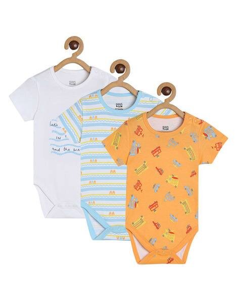 Miniklub Pack of 3 Printed Bodysuits