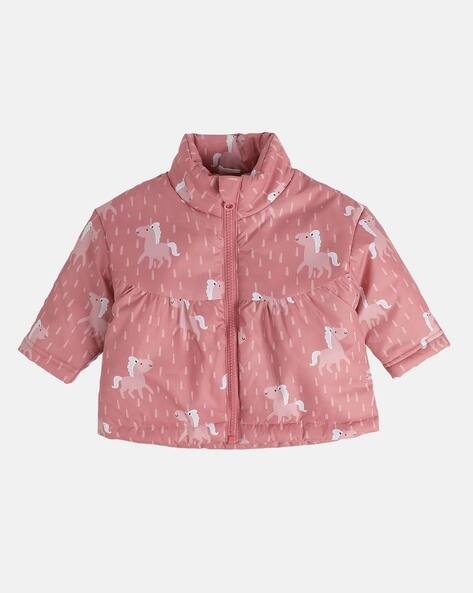 Miniklub Girls Printed Zip-Front Puffer Jacket