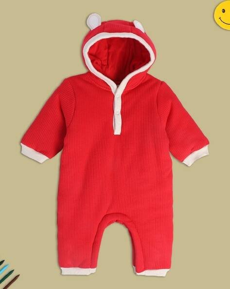 Miniklub Ribbed Hooded Romper