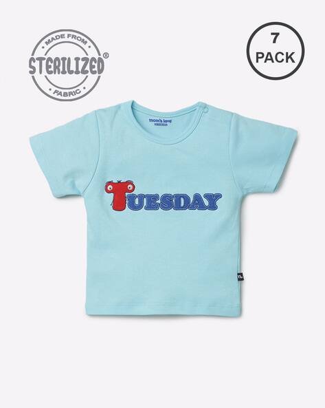 MOM'S LOVE Pack of 7 Weekdays Round-Neck T-shirts