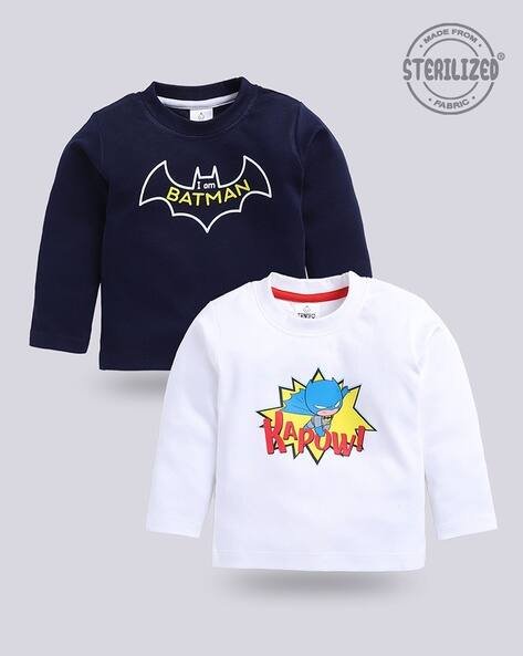 MOM'S LOVE Pack of 2 Batman Print Regular Fit Assorted T-Shirts